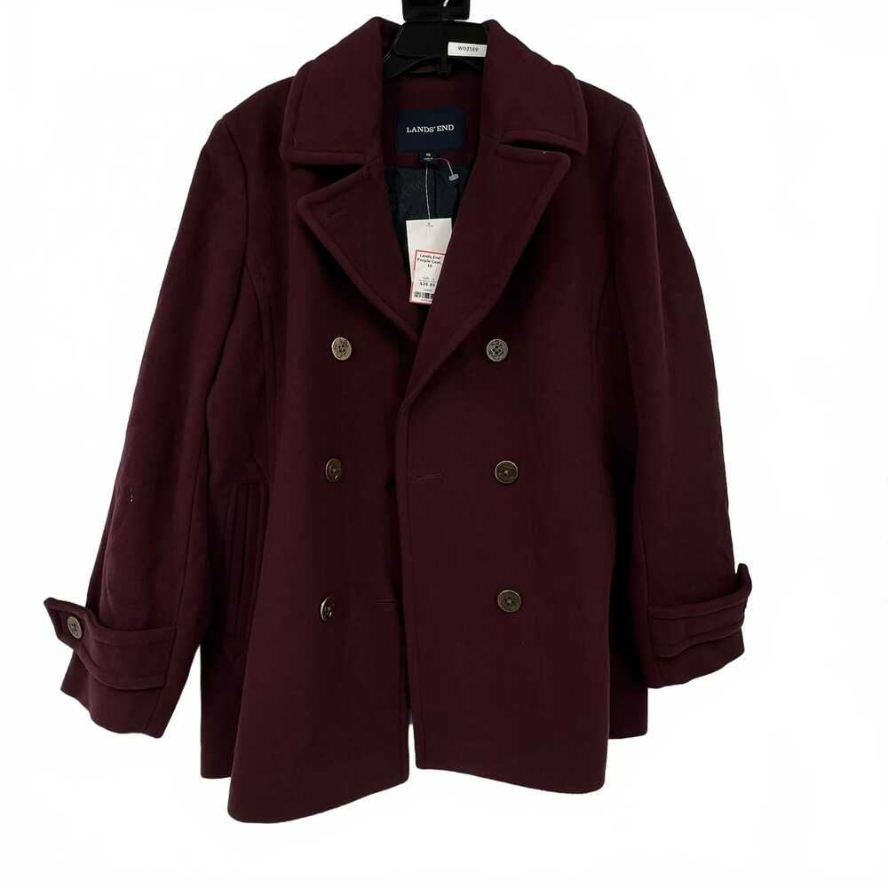 Lands’ End Purple Wool Pea Coat | Women’s Plus Size 16 Regular